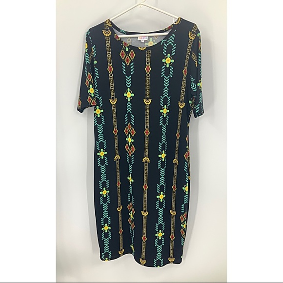 LuLaRoe Dresses & Skirts - Lularoe Julia Aztec print 1/4 sleeve dress XL